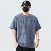 Camiseta Masculina de Manga Curta com Gola Redonda, Tamanho Grande, Nova Tendência Verão 2026, Estampada, Solta, Casual, de Meia-Manga para Homens