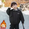 Ropa de Invierno para Niños Niños y Niñas Parka con Cuello a Cuadros 2026 Nuevo Estilo de Invierno Moderna Fresca Ropa de Algodón Engrosada con Felpa para Niños Pequeños y Medianos