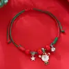 Pulsera tejida con cuentas de Navidad transfronteriza de Amazon, popular en Europa y América, Accesorio de mano con colgante de pentagrama de aleación de Navidad