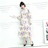 Vestido A-line Holgado de Manga Media y Cuello Redondo con Estampado Floral Retro Nuevo 2026, Estilo Suave y Elegante, Versátil para el Uso Diario