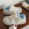 Tênis Urso Fufu Leite Feminino 2025 Novo Outono Versátil Acolchoado Sapatos Brancos Retro Sapatos de Treinamento Moral com Sola Grossa para Mulheres