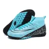 Zapatos de Fútbol para Hombre de Caña Baja Azules y Blancos con Tacos de Porcelana Adolescente Tenis de Entrenamiento Profesional Explosiones de Comercio Exterior tenis talla grande