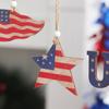 Adornos para fiesta del Día de la Independencia de Estados Unidos transfronterizos: colgante de madera pintado con la bandera estadounidense envejecida.