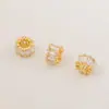 Paquete de Oro de 18K Colgante de Cuentas Cubo de Circonita Micro Hecho a Mano diy Cadena para Clavícula Cuentas de Transferencia de Circonita Colgante de Color