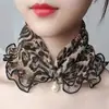 Lenço Fino de Primavera e Outono para Mulheres, Moda Coreana Versátil Decorativo Protetor de Pescoço, Lenço Pequeno de Seda, Lenço de Pescoço Versátil, Nova Cobertura de Pescoço em Malha