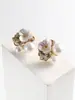 Joias da moda europeia e americana novos desejo Amazon AliExpress eBay populares Brincos de tarraxa flor concha cristal pérola