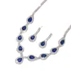 Traje de Joyería Europeo y Americano Pendientes Exagerados Incrustados de Diamantes Cadena para Clavícula Moda de Cena Collar Brillante Conjunto de Dos Piezas