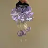 Aguja de Plata Moda Europea y Americana Hermoso Estilo Nupcial Pendientes con Borla de Flor de Diamante Pendientes Versátiles Pendientes de Diseño para Mujer