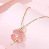 Collar de Trébol Ojo de Gato para Mujer Cadena para Suéter de Diseño de Alta Gama Otoño e Invierno Regalo de Cumpleaños de Lujo Ligero Nicho para Novia