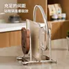 Suporte para tábuas de corte estilo vintage, prateleira de armazenamento para bancada de cozinha, suporte de aço inoxidável para tampas de panela, grampo para tábua de corte