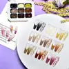 Nuevo Patrón de Nueve Cuadrículas Satinado Gel Color Macarrón Degradado Pintura Difuminada Esmalte en Gel Sin Limpiar en Stock