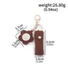 Nuevo Comercio Exterior Creativo Cuero Portátil Forma de Corazón Espejo Bolsa para Labiales Colgante Llavero Moda Bolso Accesorio