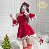 Cheongsam Navideño Sexy de Terciopelo Tentación Sexy Conejita Juego de Rol Celebridad de Internet Traje de Vestido de Año Nuevo para Mujer