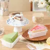 Caja de Embalaje para Mousse Triangular de Pastel con Esquinas Cortadas Caja de Embalaje para Horneado en Lata de Pastelería Transparente de Mil Capas