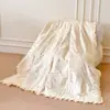 Versão Coreana de 2026 Renda Francesa Estampa Floral Mãe-Filho Algodão Puro Gaze Dupla Camada Colcha de Verão Estilo Princesa Fresco Colcha Refrescante de Verão