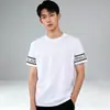 Camiseta de Cuello Redondo para Hombre, Verano Transpirable Delgada Casual Blanca de Manga Corta Top para Hombre 8112121, Sin Planchar, Anti-Arrugas