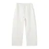 Mtlclothes Ropa para Hombre Estilo Coreano Forro de Polar Pierna Ancha Corte Recto Desestructurado Cálido Color Sólido Cintura Elástica Pantalones Deportivos Casuales