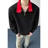 Coleção Outono 2026: Moletom oversized estilo Hong Kong com gola contrastante, feito de algodão de alta qualidade, tamanhos M-5X, HW26678