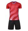 Venta al por mayor rápida de ropa de entrenamiento, camiseta de manga corta para hombre, nueva ropa de fútbol estampada, traje para niños y adultos, partido de fútbol
