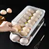 Caja de Almacenamiento de Huevos de Plástico para el Hogar Multicapa Plegable Estante para Huevos para Puerta Lateral de Refrigerador 24 Piezas Bandeja para Huevos Anticaídas Estante para Huevos