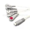 Cable de conexión ECG EKG EMG tipo C 1 a 5 hebillas de electrodo Cable de electrodo dinámico Cable de fisioterapia