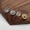 Botón de metal de un solo diamante redondo con botones de pierna alta para suéter, camisa, cárdigan, botones para ropa, joyería, hebilla