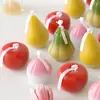 Mono Bricolaje Resina Epoxi Manzana Pera Melocotón Calabaza Fruta y Verdura Velas Aromáticas Molde de Silicona