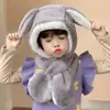 Novo Cachecol de Inverno Infantil com Chapéu Integrado Quente à Prova de Vento com Proteção para Orelhas para Meninos e Meninas, Chapéu Fofo de Pelúcia Espesso com Forro de Fleece