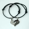 Pulseira Tecida Multicamadas de Comércio Exterior Europeu e Americano para Casal Moda Retrô Coração Duplo amor Corda de Couro Pulseira Larga Joias Novas
