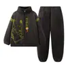 Pijama para hombre de talla grande, forro polar de coral para otoño e invierno, con cremallera, cuello alto, grueso y cálido, ropa casual para estar en casa