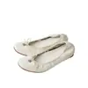 Nuevo producto Lan Gui: Zapatos de mujer plateados de principios de otoño, punta redonda, corte bajo, bailarinas Mary Jane con lazo para mujer