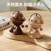Pequeña figura de madera con piernas que se mueven, adorno creativo de madera maciza hecho a mano, regalo de aromaterapia de nicho, difusor para ventilación de coche