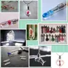 Colar Colar de Garrafa de Vidro Transparente Mini Color-Preserving Galvanizado para Presente com Abertura Giratória para Pingente de Garrafa de Cabelo Fetal de Cinábrio