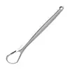 Venta al por mayor de fábrica raspador de lengua cepillo para la lengua limpiador de lengua cepillo de lengua para eliminar el mal aliento cuidado de adultos placa raspadora de lengua