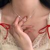 Plata de Ley S925 Mismo Estilo Acuamarina Mariposa Estrella Perla Collar para Mujer Nicho de Alta Gama Lujo Ligero Versátil Cadena Clavicular