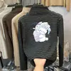 Camiseta de cuello semi-alto a rayas de terciopelo alemán, engrosada, para niñas, otoño e invierno, ropa para niños, prenda interior para niñas de mediana edad y mayores