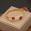 [Ice Meng] pulsera de acero inoxidable con flor de circonita, joyería de moda pequeña y fresca, nueva joyería transfronteriza B590