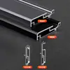Rodapié de aleación de aluminio con ranura para luz LED, elegante tira de luz luminosa, rodapié metálico empotrado de 6 cm/8 cm