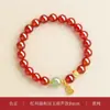 Pulsera Colgante de Ágata Roja de la Fortuna para Mujer, Pulsera de Ágata con Cuentas de Transferencia de Jade Hetian Natural, Pulsera de Regalo para el Año del Zodiaco