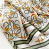 Pañuelo cuadrado pequeño verde fresco estilo coreano Pañuelo fino para la cabeza Moda Todo combina Patrón espiga Chal bufanda de terciopelo de imitación Bufanda