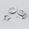 S925 prata estrela brincos para mulheres estilo coreano pequeno diamante fresco cinco pontas estrela brincos curtos brincos brincos e4584
