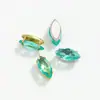 Zircônia de olho de cavalo 5*10mm com garra e pino de strass cor sintética zircônia em formato de olho de cavalo brilho flash cristal branco Zircônio