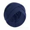 Chapéu Turban Cruzado na Testa Amazon Transfronteiriço, Chapéu Head Wrap de Cor Sólida para Cobrir Cabelos Grisalhos, Chapéu Pulôver Elástico com Aba Larga