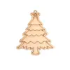 Piezas de Madera para Árbol de Navidad Transfronterizas Adornos Colgantes Talla de Madera en Blanco para Árbol Decorativo de Navidad Manualidades Decorativas DIY para Niños