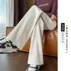 Pantalones de pierna ancha de cintura alta para mujer talla grande con efecto adelgazante para mujeres talla grande, pantalones casuales negros de longitud completa