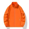 Jaqueta de Montanhismo à Prova d'Água e Corta-Vento de Cor Sólida para Primavera e Outono Roupas Esportivas para Caminhada Gola Alta Jaqueta Casual Roupa Externa Personalizada para Equipe Outdoor