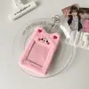 Portatarjetas de Peluche de Animales de Dibujos Animados, Tarjeta de Comedor Estudiantil, Almacenamiento de Tarjetas de Foto de Ídolos, Funda Protectora, Colgante para Mochila