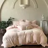 Juego de Sábanas Jacquard Cepillado de Tres Capas 100% Algodón, Engrosado y Cálido, Juego de Ropa de Cama de Sábana Plana y Sábana Ajustable de Algodón Puro