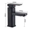 Grifo para lavabo de encimera, frío y caliente, grifo para lavabo cuadrado para uso doméstico, grifo de baño de un agujero, grifo para lavabo