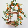 Enredadera artificial de rosa té, guirnalda de flores de rosa, enredadera de flores artificiales, colgante de pared, flor de plástico, decoración de techo, cubierta de tubería de agua de aire acondicionado, parasol